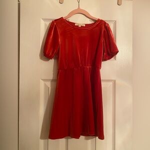 Copper Key Rich Red Velvet Kids Dress/ little girl